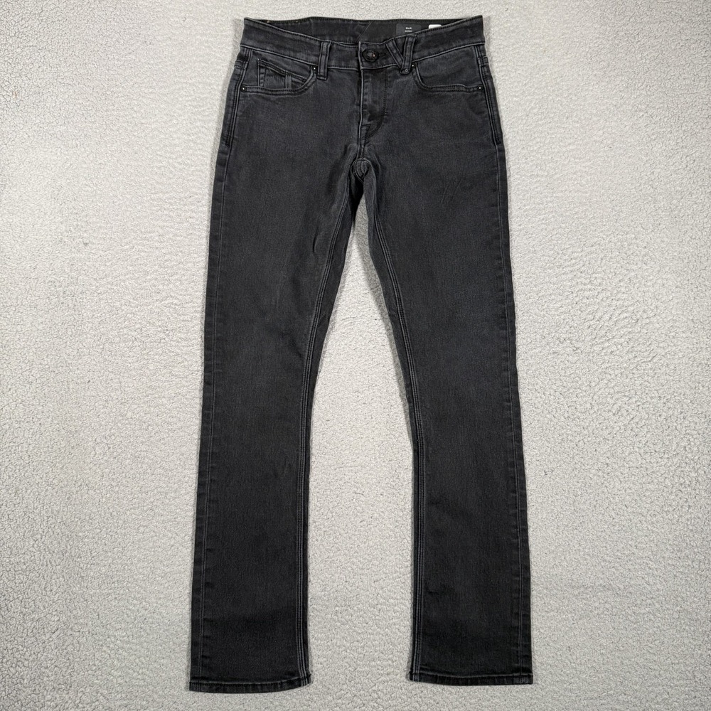 Volcom Jeans Womens 28x29 Black Skinny Fit 5 Pocket Denim Casual Preppy Stretch